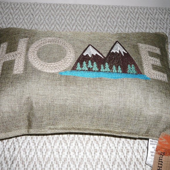Ruff Hewn Home Decorative Pillow Mountain Theme  NWT - Picture 2 of 10